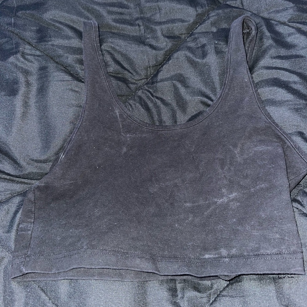 Black Cropped Tank Top